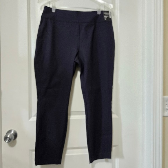 NY & Company Women Whitney Pull On Pant Navy Blue High Waist Ankle L Petite - Picture 8 of 8